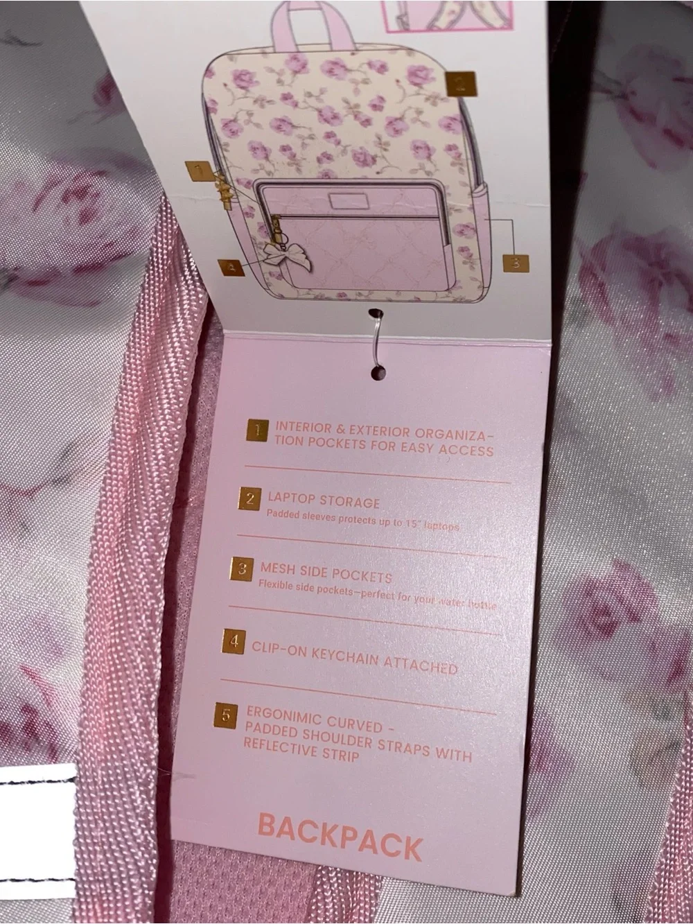 LoveShackFancy x Target - Yoobi Ribbon Rosa Backpack Sterling Dusk New